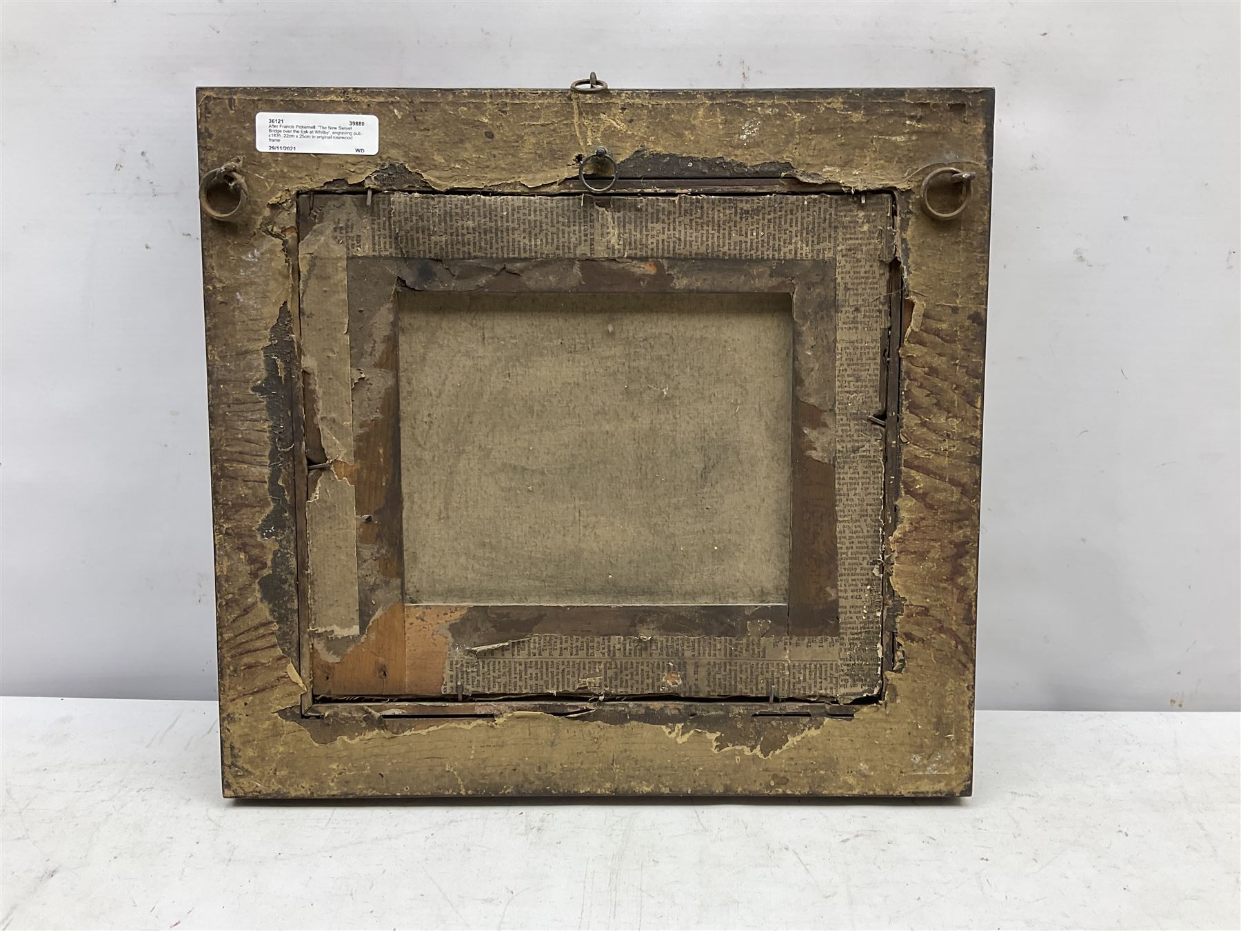 After Francis Pickernell: 'The New Swivel Bridge over the Esk at Whitby', engraving pub. c1835, 22cm x 25cm in original rosewood frame; an interesting collection of prints, engravings and watercolours relating to Whitby (a lot)