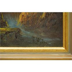 Frank Hider (British 1861-1933): 'The Glory of the Western Sky', oil on canvas signed, titled verso 29cm x 49cm