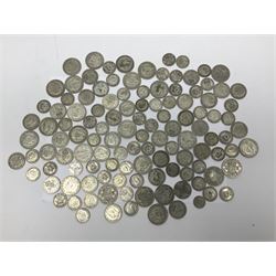 Approximately 1050 grams of Great British pre 1947 silver coins, including one shillings, florins halfcrowns etc