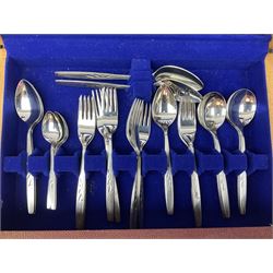 Silver mounted glass cruet set, Hallmark Walker & Hall, together with silver plate cased canteen, tea set etc