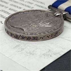 Victoria Egypt Medal 1882-89 awarded to 37 Pte. B. Massey 1/Yorkshire Regiment; with ribbon