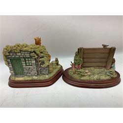 Border Fine Arts Beatrix Potter figures, to include Tableau no. 669814, The Tale of Ginger and Pickles no.A0460, Peter Rabbit in the Garden 739499, Mr Jeremy Fisher A0621, Tabitha Twitchit Brushing Kittens A0625, many with original boxes  