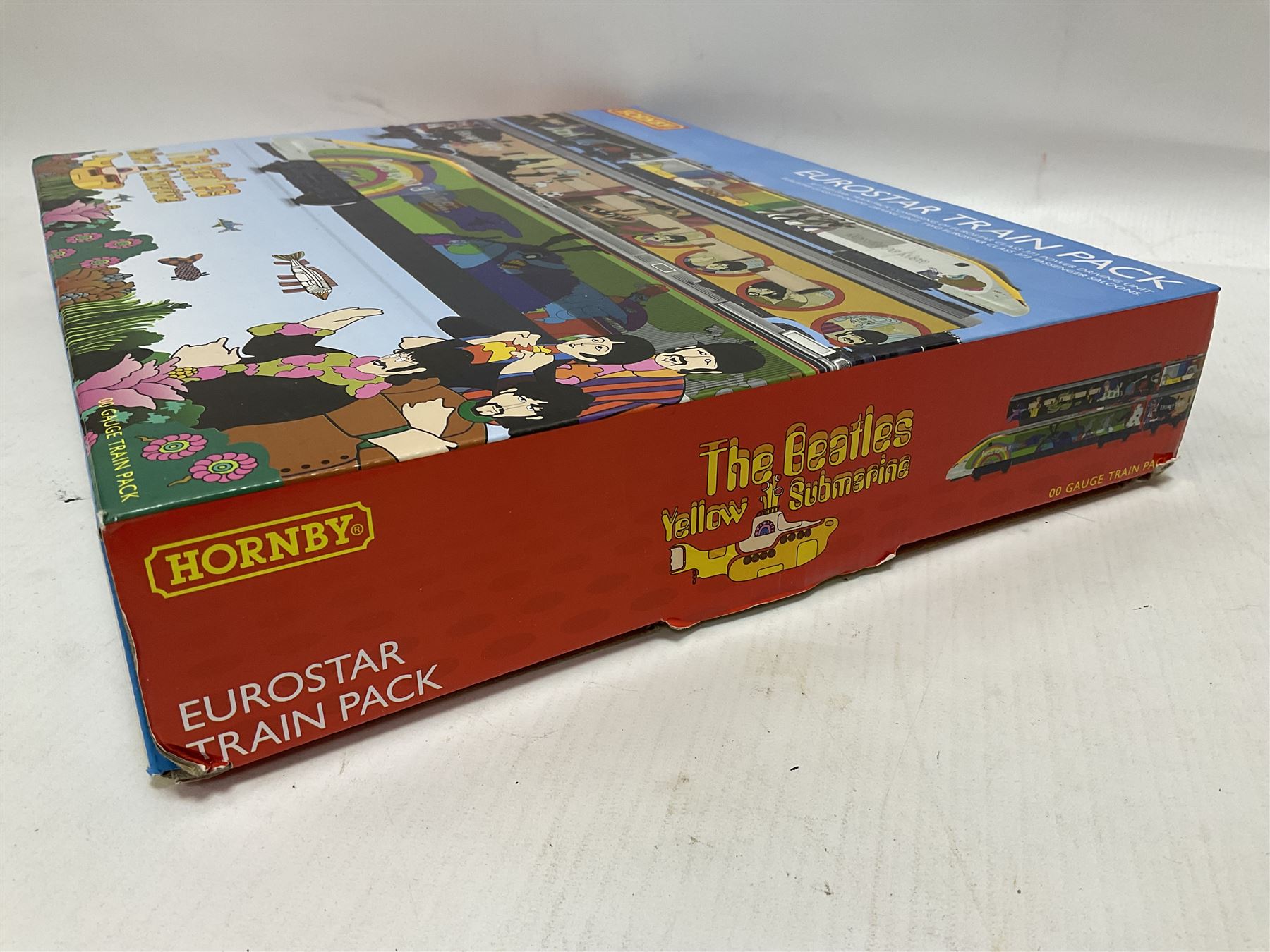 Hornby ‘00’ gauge - DCC ready The Beatles Yellow Submarine Eurostar Train Pack set 3005/3006 comprising Eurostar Class 373 Power Driving Unit, Eurostar Class 373 Dummy Driving Unit and two Eurostar Class 373 Passenger Saloons; in original box 