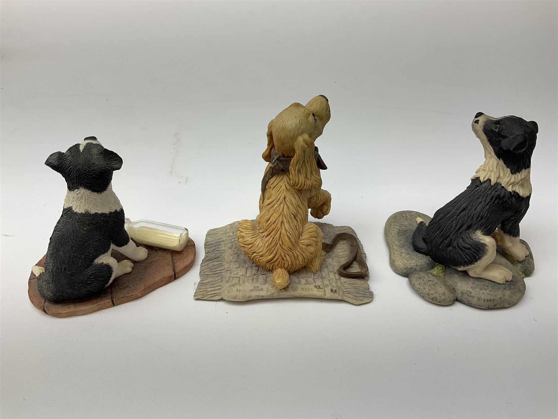 Twelve Border Fine Arts figure groups, to include Bath Time B0086, Young Farmers A1453, Monty A6739, Beagle in Jumper 610844, Sam JH21, Gyp A6509, etc  