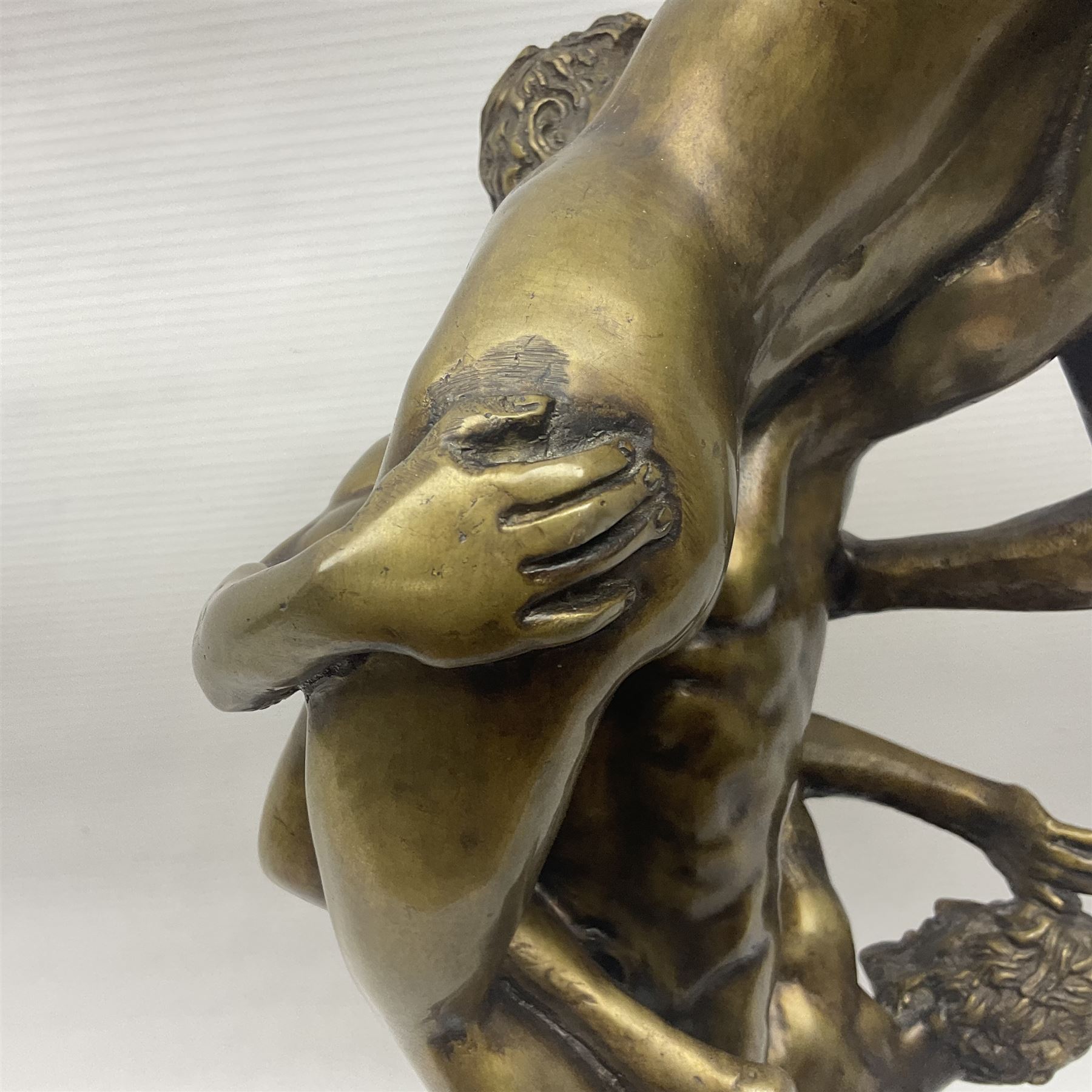 After Giambologna: Abduction of a Sabine Woman, bronze figure, on circular wooden base, H68cm