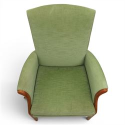 Parker Knoll - 'Froxfield' green armchair with associated stool