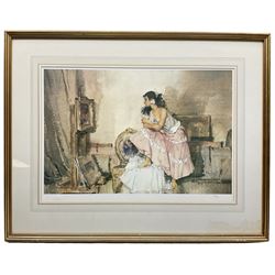 After Sir William Russell Flint (Scottish 1880-1969): 'Model and Critic', limited edition print with blind stamp numbered in pencil 268/850, 40cm x 57cm