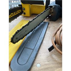 Pair of McCulloch and Challenge Extreme electric chainsaws together with electric Impact wrench  - THIS LOT IS TO BE COLLECTED BY APPOINTMENT FROM DUGGLEBY STORAGE, GREAT HILL, EASTFIELD, SCARBOROUGH, YO11 3TX