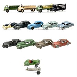 Various Makers - fourteen unboxed and playworn early die-cast models comprising seven by Kemlow/Automec including Pickfords Removal van, two grit spreaders and open back lorry; Buccaneer Bentley open top tourer; Betal friction-drive car and another; two Kembo cars; Lemeco Ford 1950 Sedan; and incomplete Lemeco Bristol 1939 tourer for assembly (14)