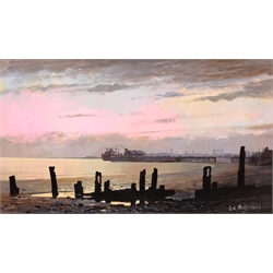 Don Micklethwaite (British 1936-): 'River Humber', acrylic on board signed, titled and dated July '83 on original receipt verso 34cm x 60cm