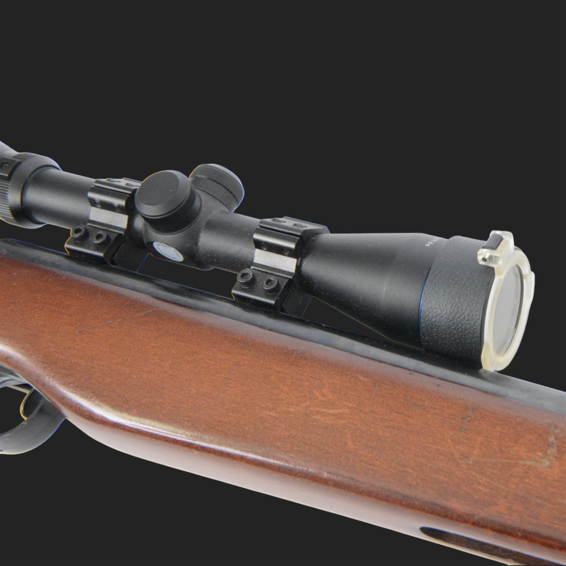 Spanish Gama CF-20 .177 air rifle, with AGS Airgun Sport Cobalt Redi-Mount 1/2 Mil-Dot 3.9x40 air rifle scope