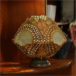 Bernard Rooke (1938-) - Stoneware table lamp modelled as a honeycomb with bees H31cm purch...