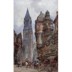 Paul Marny (French/British 1829-1914): Street at Dinan Brittany, watercolour signed 43cm x 27cm 
Provenance: in the same family ownership for three generations.