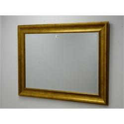  Rectangular gilt framed bevel edged mirror, W111cm, H80cm  