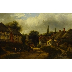 William Pitt (British d.1890): 'East Hendred Berkshire', oil on canvas signed with monogram and dated 1884, titled, signed and dated verso 50cm x 75cm