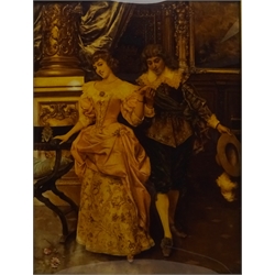  Courting Couple, early 20th century convex crystoleum after Federico Andreotti (Italian 1847 - 1930) 37cm x 28cm  