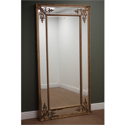  Large ornate gilt framed bevel edge mirror, 183cm x 91cm  