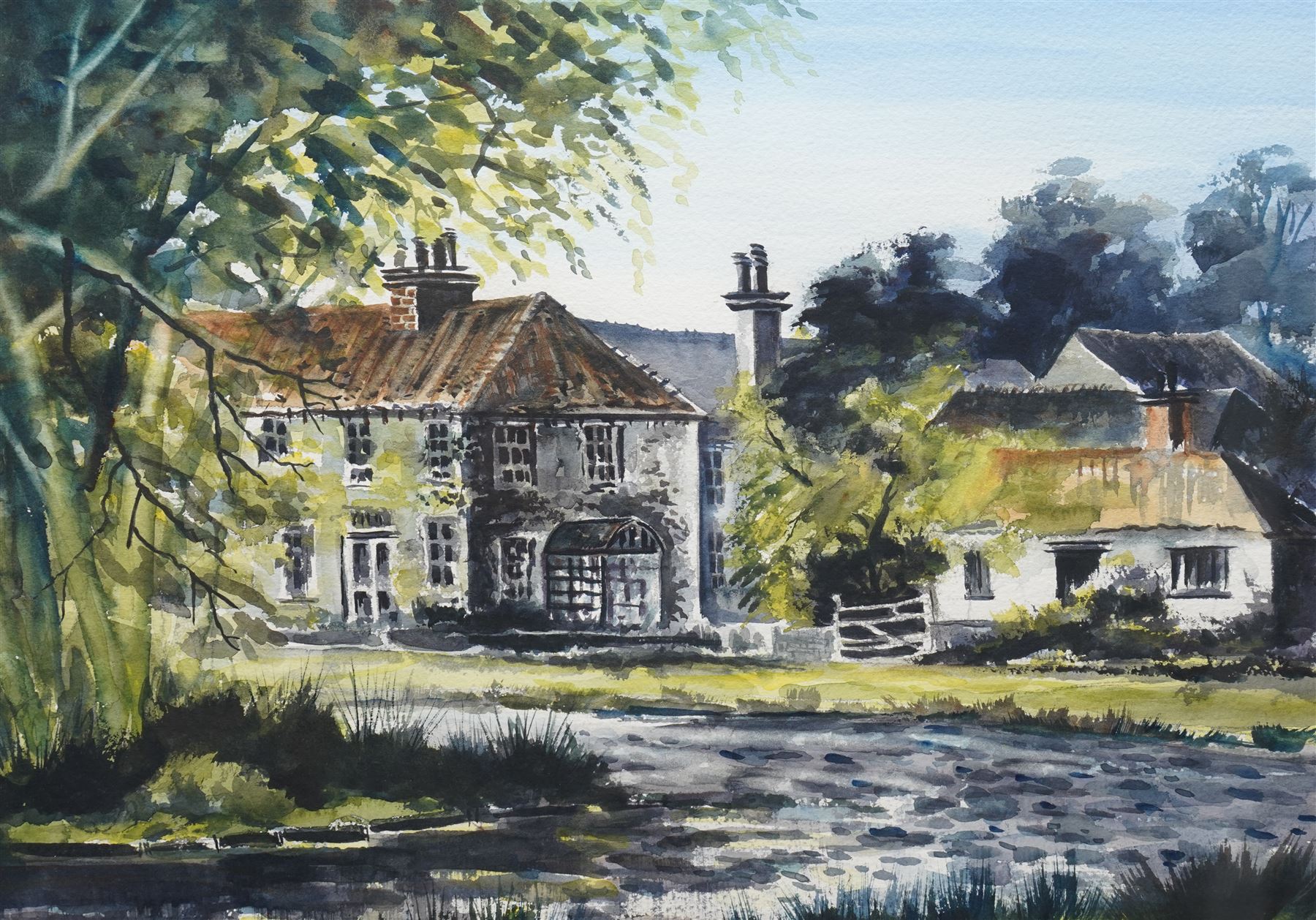 Ashley Jackson (Yorkshire 1940-): 'Wold Newton - East Ridings', watercolour signed, titled on accompanying certificate of authenticity 41cm x 55cm
Provenance: Purchased directly from the artist as part of his TV series 'A Brush with Ashley'