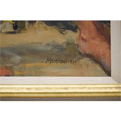 Pat Maclaurin (British 1933-2022): 'It was a Lovey Lunch', oil on board signed, titled verso 47cm x 29cm