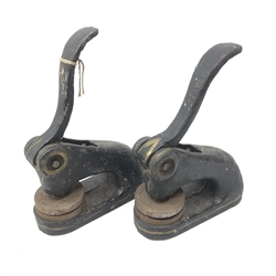  Two early 20th century cast iron desk embossers for Beacon Holidays (2)  