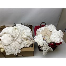 Large collection of glassware to include carnival glass, art glass paperweight, coloured glass, uranium glass, together with three covered steines, ceramic decanters etc, in four boxes 