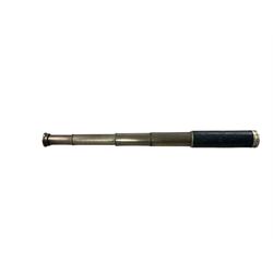 Four draw brass telescope in leather case, together with ARP whistle by Hudson, The Acme Scout Master whistle, pocket watch and Octagon line surface level