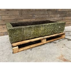 Large 19th century rectangular stone trough 
