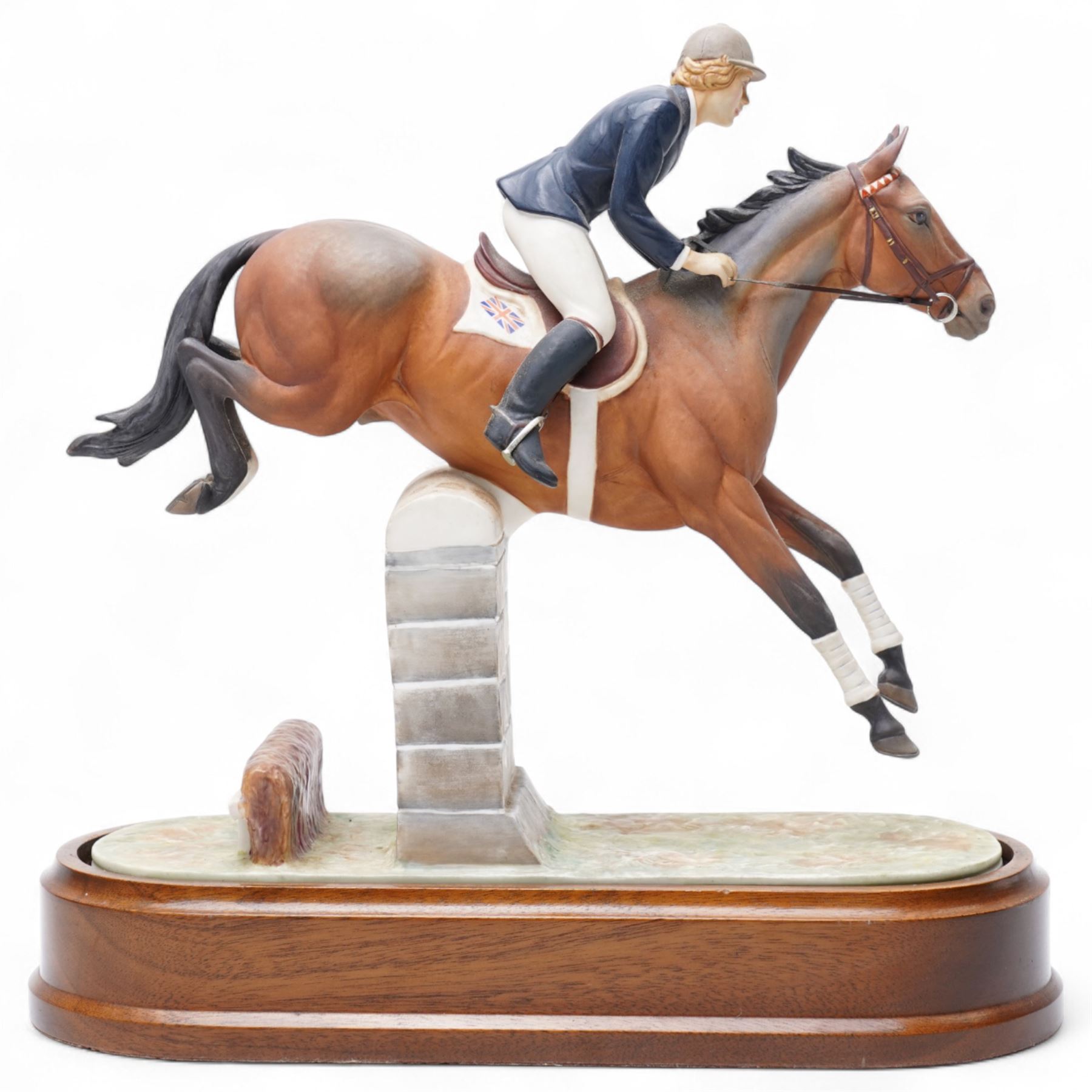 Royal Worcester limited edition group 'Stroller and Marion Coakes' by Doris Lindner on wooden plinth 