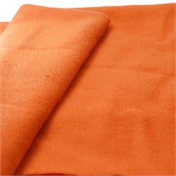 Hermès - orange cashmere scarf, with fringed ends and woven Hermès Paris label, made in Scotland 