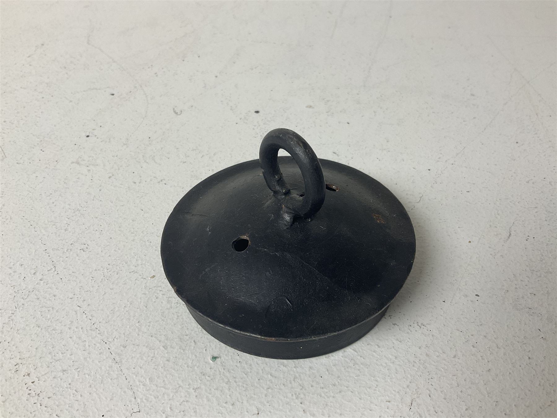 Pair of gothic style wrought iron ceiling lights, each with four branches, D58cm