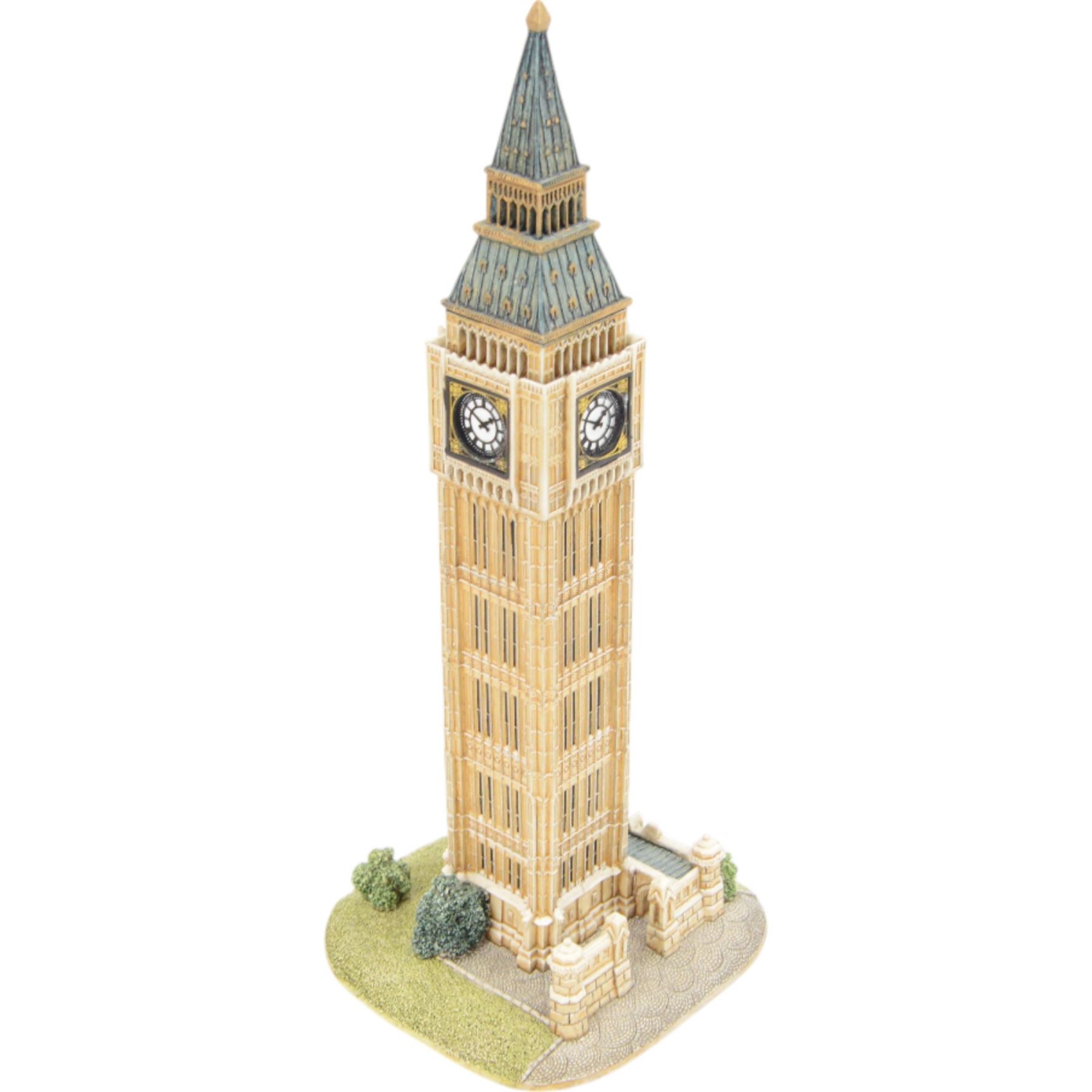 Five Lilliput Lanes, comprising Big Ben, Edinburgh Castle, London Bridge, Hampton Court and Round Tower, all with original boxes  