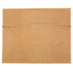 English School (20th century): 'Cousin Naheed and Monument', mixed media indistinctly signed and titled 18.5cm x 23cm