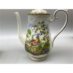 Royal Albert 'Chelsea Bird' pattern coffee set for six 