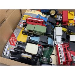 Over fifty modern die-cast models, predominantly Matchbox, including cars, promotional  and commercial vehicles; and a quantity of flat-packed model boxes
