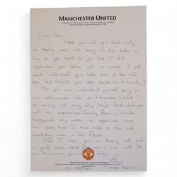 Collection of letters addressed to Colin Appleton, former Leicester City captain and Scarborough FC manger, all on Manchester United letterheads, including a hand written personal letter from former England manager Steve McClarren discussing his experiences as a Manchester United player, and from Manchester United staff members Les Kershaw Chief Scout and Ken Merrett Club Secretary, regarding Colin's time as a scout for the club, updates on player's injuries and progress during the 1990/1991 season, ticket purchases, Christmas hampers and expenses