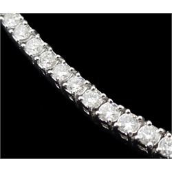 18ct white gold round brilliant cut diamond necklace, stamped, total diamond weight approx 6.50 carat