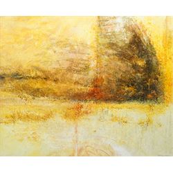 Keith Mountain (Yorkshire 1944-): Orange Abstract, mixed media signed 54cm x 67cm