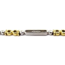  18ct yellow and white gold stone set bracelet, stamped 750  
