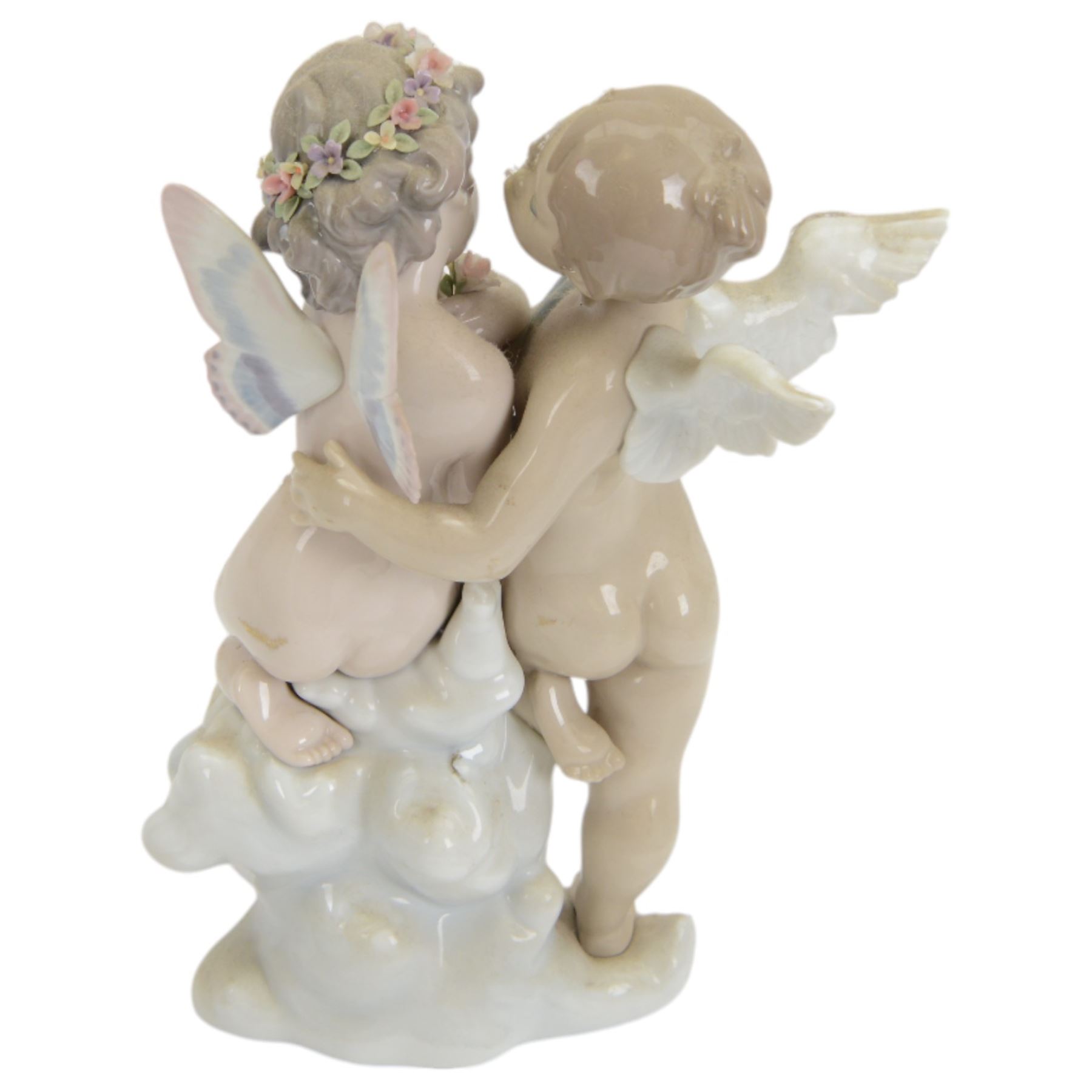 Lladro figure, Heaven and Earth, modelled as two cherubs, no 1824, with original box 