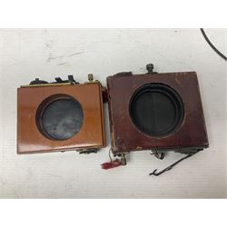 Selection of Brass Camera Lenses, to include Ross London lens 8 1/2 x 6 1/2, Beck Symmetrical lens, etc together with lens holders 