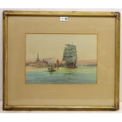  'Off Largs', watercolour signed by AD Bell AKA Wilfred Knox (British 1884-1966) and dated 1939, titled on the mount 26cm x 37cm  