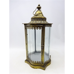 Bronze finish classical lantern with handle, H70cm