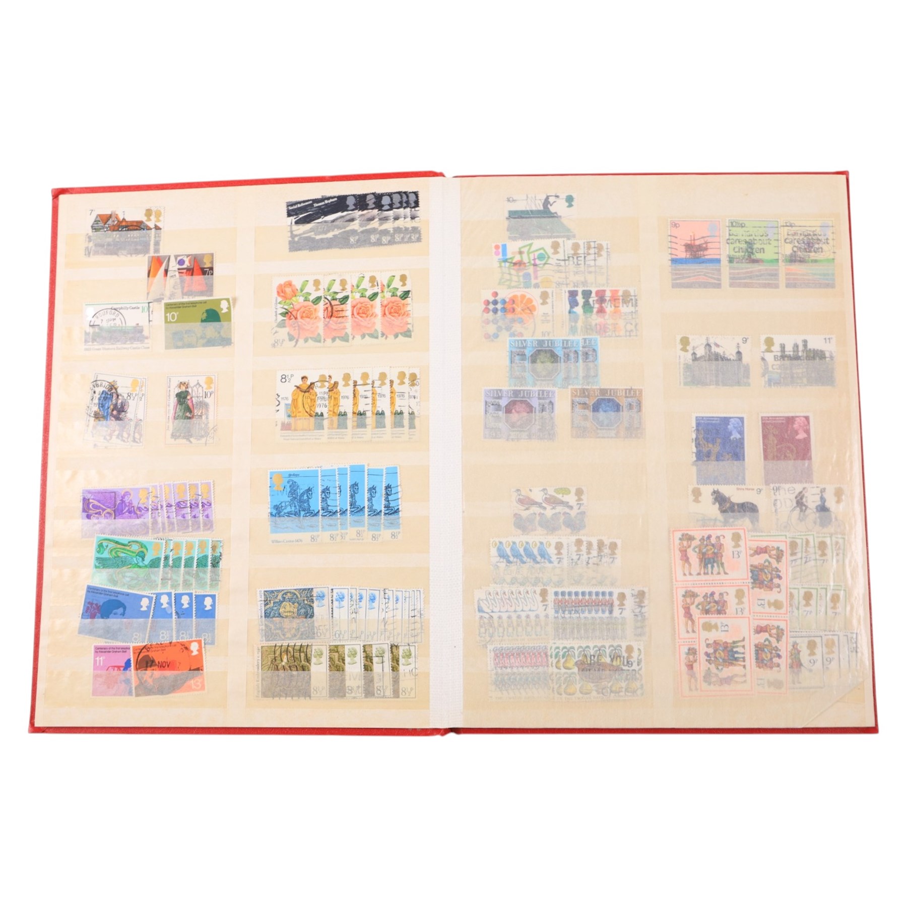 Great British and World stamps, including Isle of Man covers, other first day covers, State of Qatar stamps, etc, in two boxes