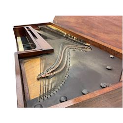 Collard & Collard - early 19th century mahogany square piano, hinged and retractable keyboard cover and lid, turned legs on brass castors