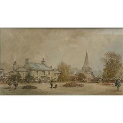 George Weatherill (British 1810-1890): Low Hall and Church Hackness Nr. Scarborough, watercolour unsigned 10cm x 17cm 
Provenance: with Margaret Melville, Staines, label verso
