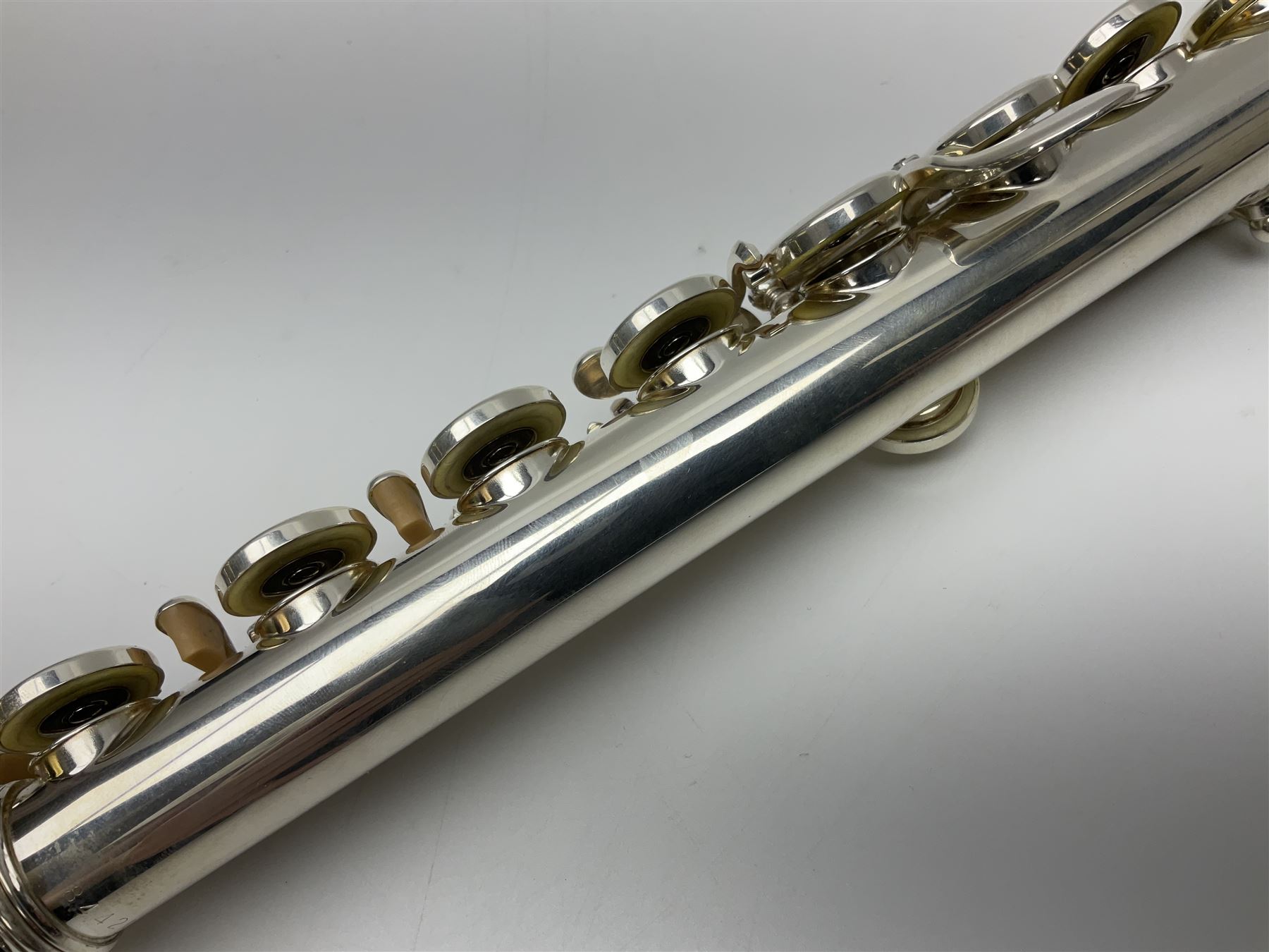 Yamaha 211, silver plated three-piece flute, serial no.844200; in fitted case with cleaning rod