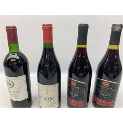 Mixed red wines including two bottles Domaine De Font-Sane, 750ml, 13.5% vol, one bearing 1992 to label, Vina Amezola, 1990, rioja, 75cl, 12.5% vol, Louis Latour, 1993, Santenay, 75cl, 13.5% vol, etc (9)