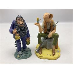 Ten Robert Harrop figures, comprising The World of Roald Dahl Mr Twit RD04 and The BFG RD03, boxed, The Camberwick Green Collection limited edition Mrs Honeyman CG04, The Mayor CGL04 and The Mayor and Philby in the Memorial Car CG68, The PG Chimps Collection Dolly PG003, boxed, Andy Capp by Reg Smythe Andy Capp AC01 and Flo AC02, boxed, and Country Companions English Setter CC21 and Flat Coat Retriever Fisherman CC13, boxed