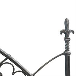 And So To Bed - 'Gothic' 6ft super king with slatted base, forged iron construction with silvered finish, wooden slatted base 