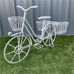 White finish wrought metal bicycle planter
 - THIS LOT IS TO BE COLLECTED BY APPOINTMENT FROM DUGGLEBY STORAGE, GREAT HILL, EASTFIELD, SCARBOROUGH, YO11 3TX